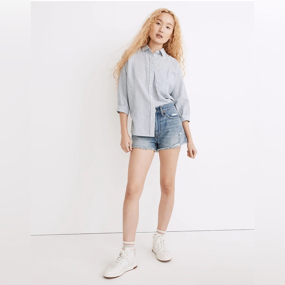 Madewell Relaxed Denim‎ Shorts in Renfield Wash: Destructed Edition NWT